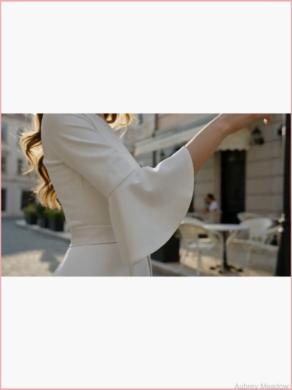 Vintage Bell Sleeve Swing Midi Dress with Belt for Church Wedding Cocktail - Picture 6 of 7